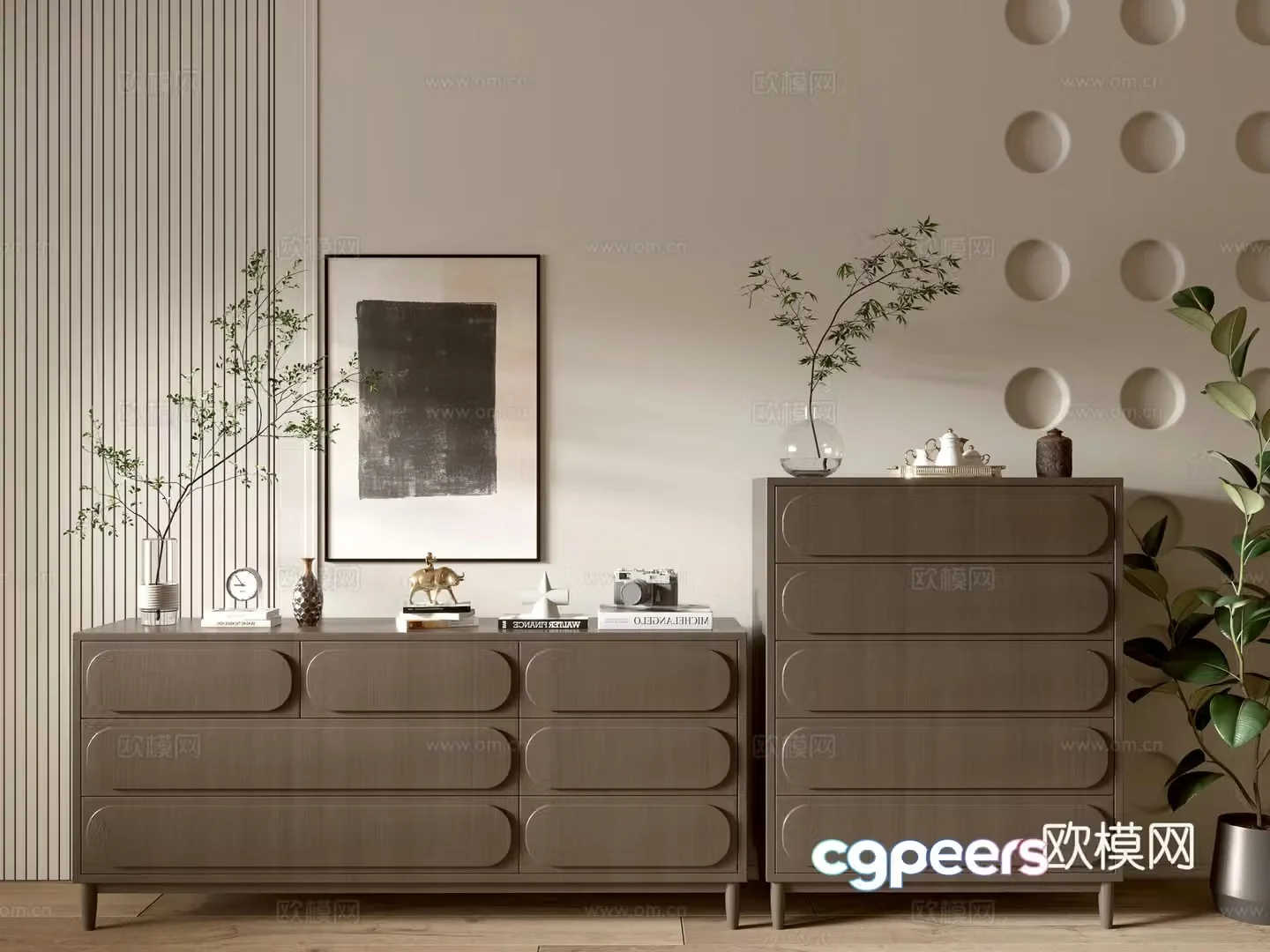 Modern black cabinet side cabinet chest of cabinets low cabinet whole cabinet side cabinet balcony cabinet storage cabinet 3d model
