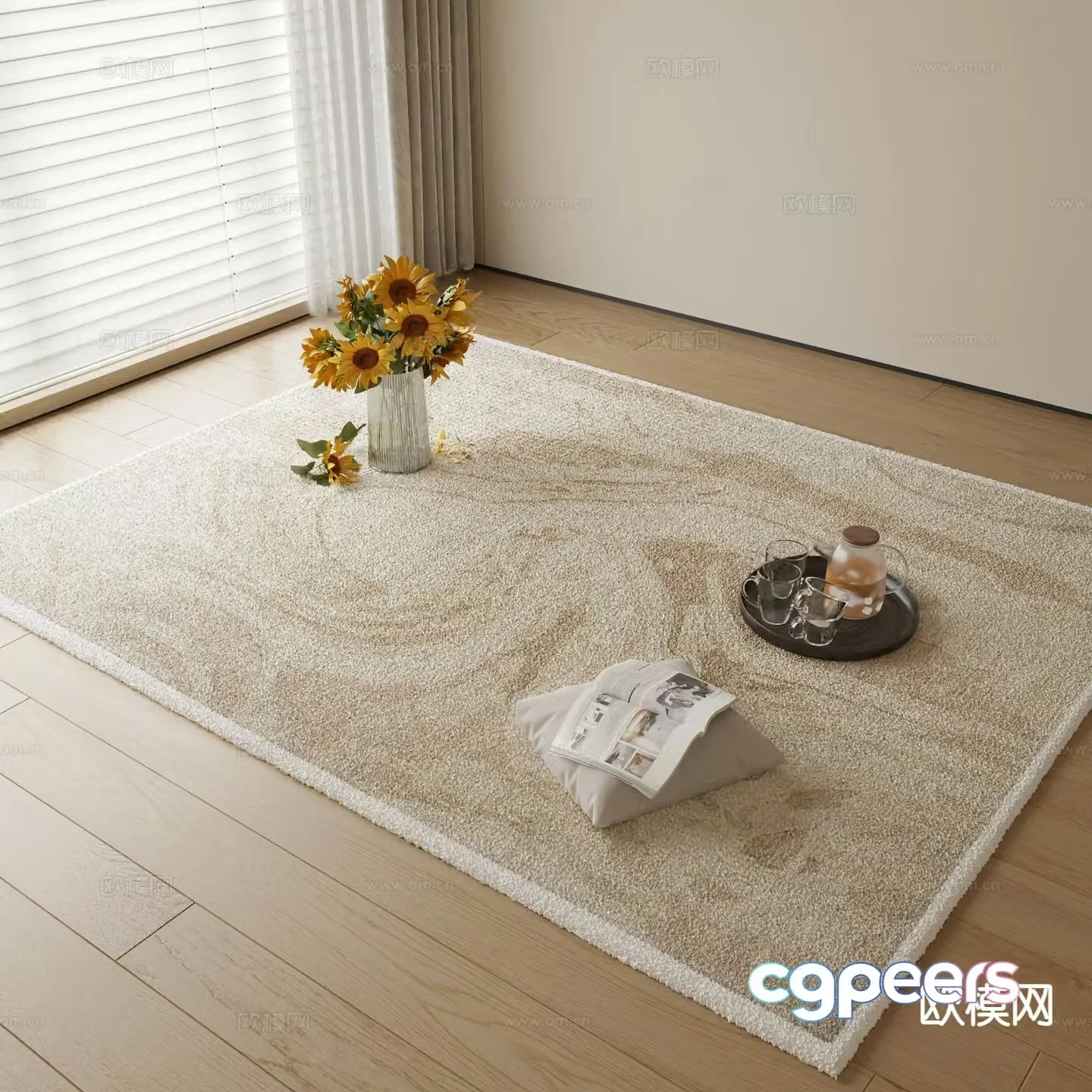 Wabi Sabi style carpet 3d model