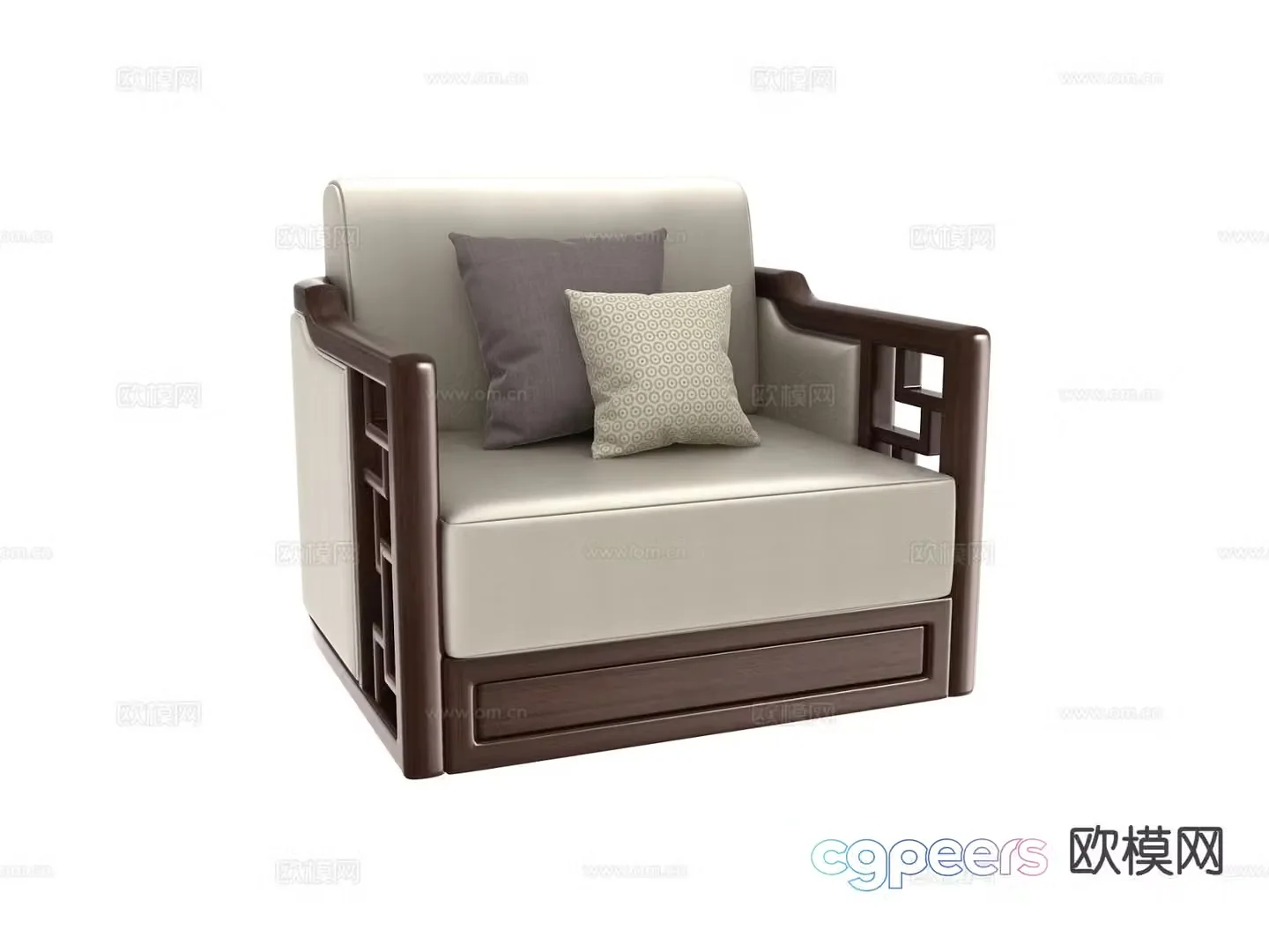 New Chinese style single sofa 3d model