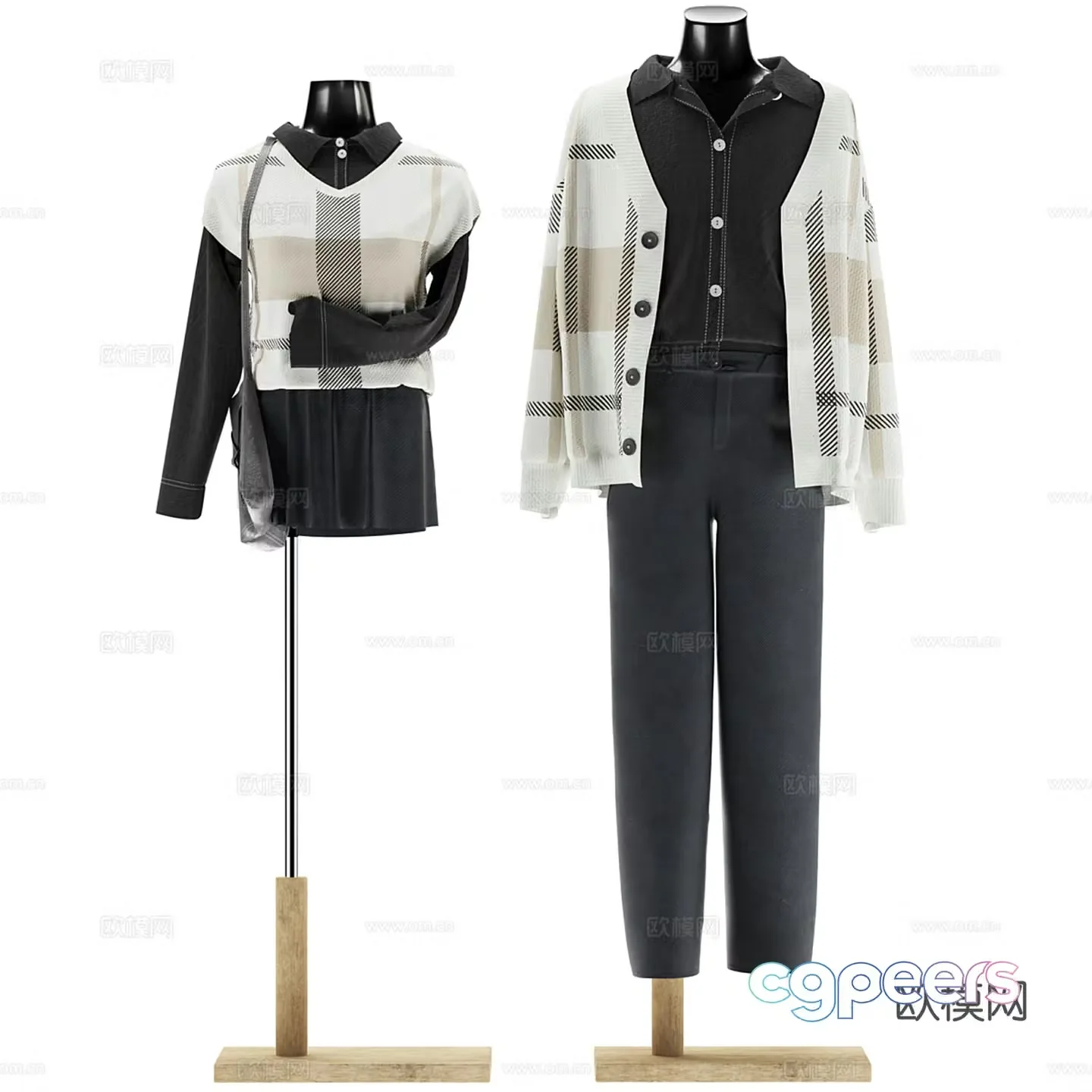 Modern model display clothing accessories 3d model