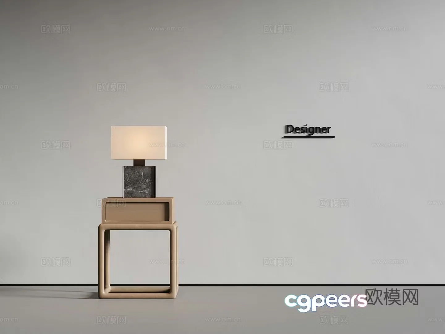 New Chinese Song style wind edge table solid wood edge table table lamp 3D model