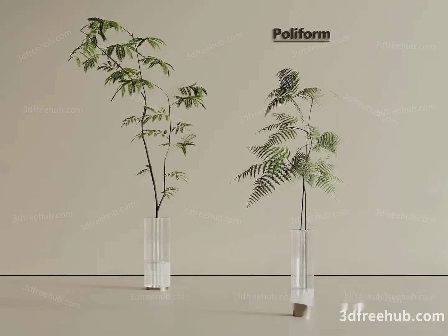 Minimalist Plant Decor 3D Model – 19278 – VRAY Render