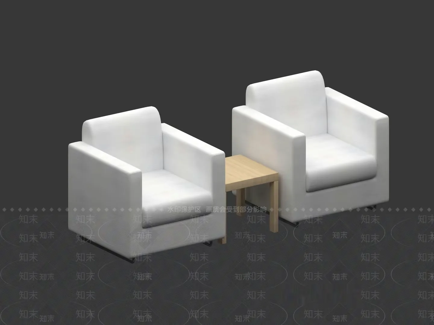 Modern White Chairs 3D Model – 8369 – VRAY Render