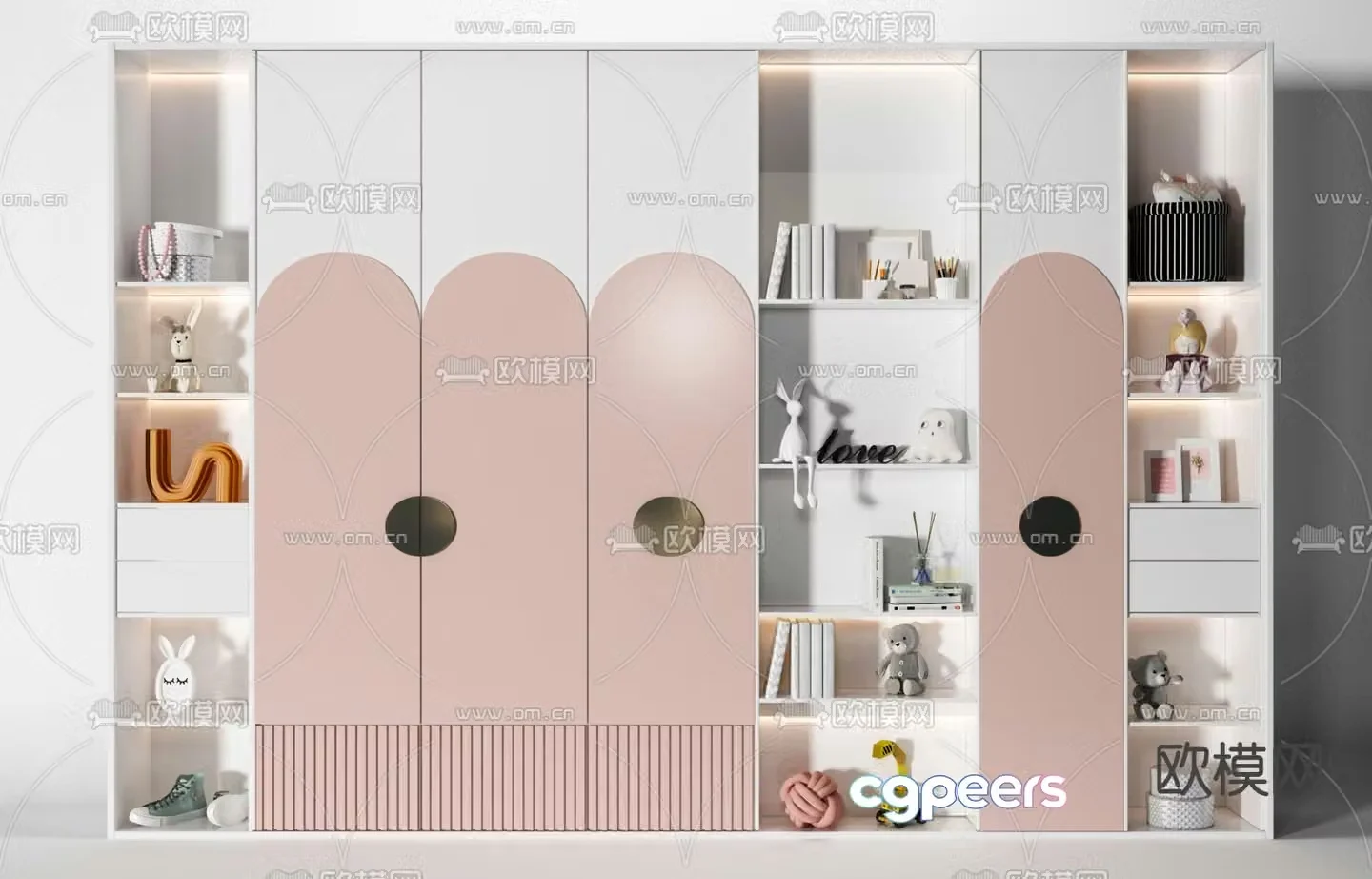 Modern children’s wardrobe 3d model