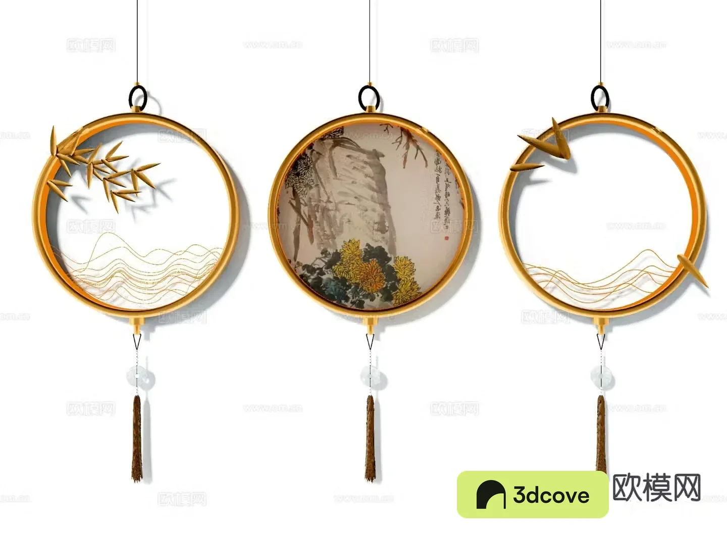 Chinese round hangings wall decorations Zen pendants