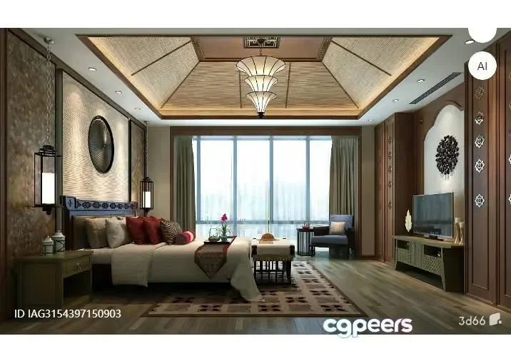 Cozy Bedroom 3D Model – 534 – VRAY Render