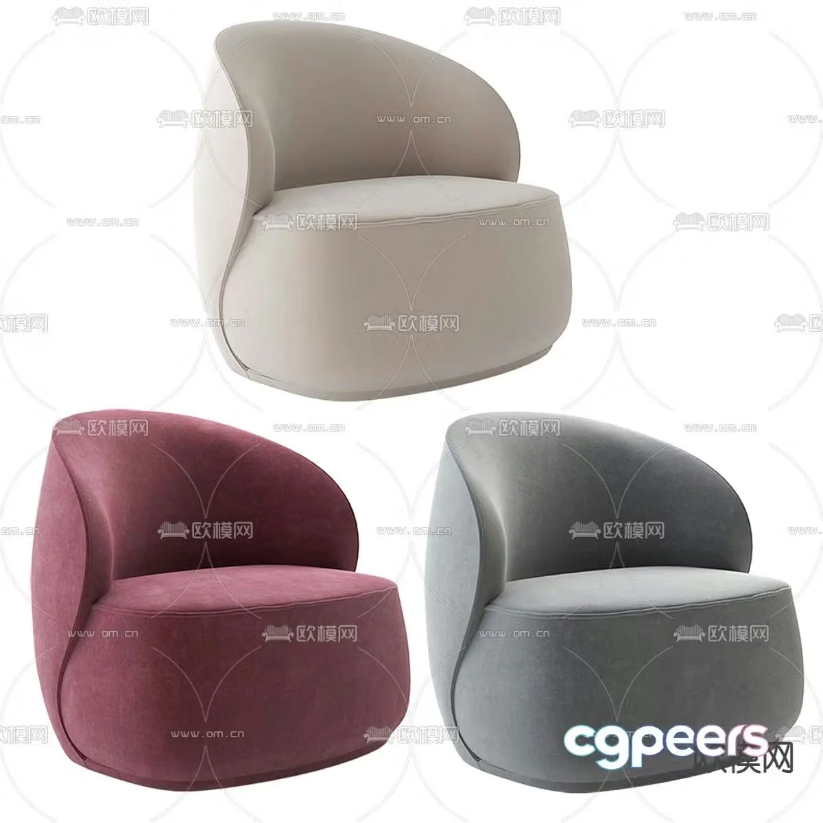 Single sofa leisure sofa 3d model