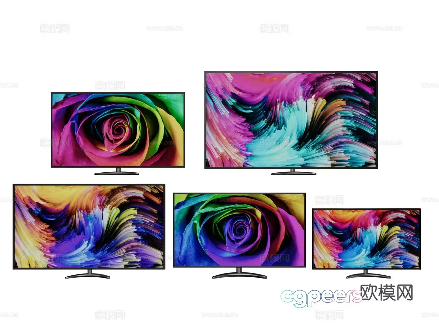 Modern computer monitor display screen 3d model