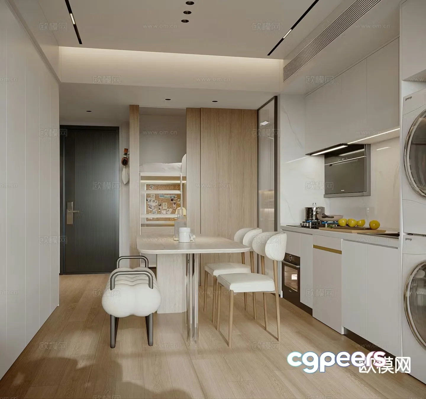 Modern apartment living room 3d model