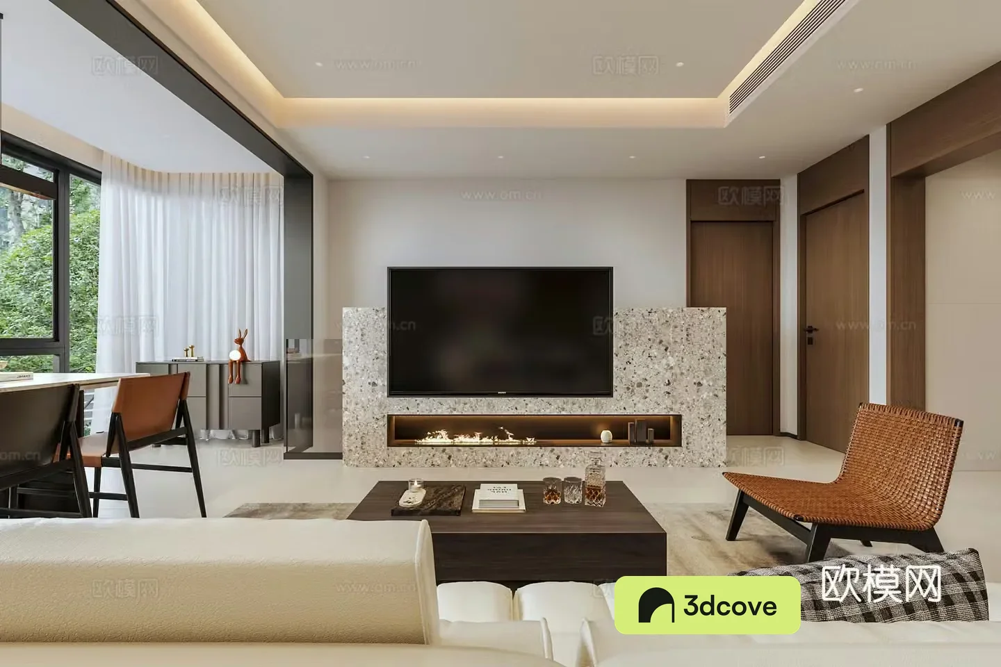 Modern Italian living room TV wall