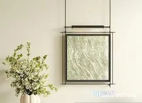 Black Metal Frame With A Textured Glass Panel 3D Model – 23592 – VRAY Render