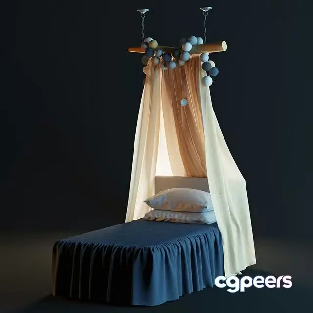 3ds Max Free – Canopy bed