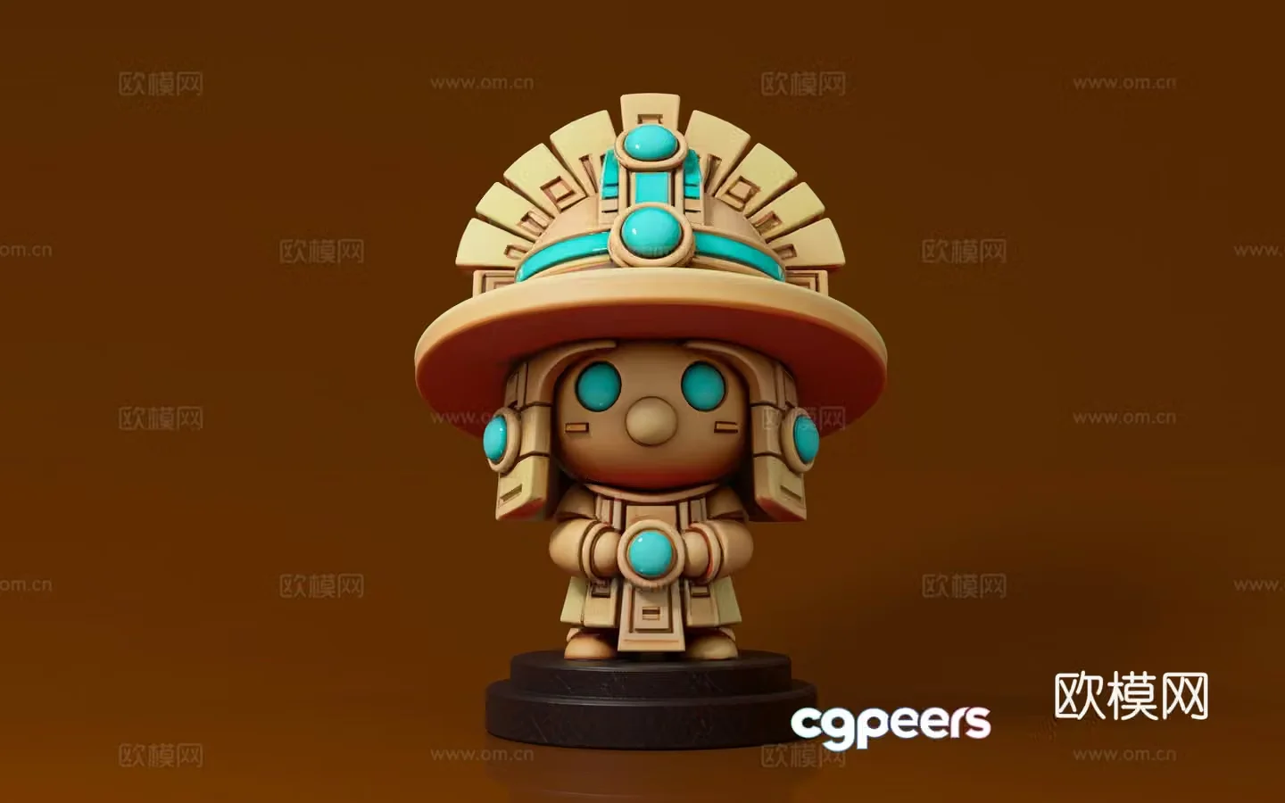 Totem Sculpture Ancient Figures Sanxingdui Ancient Kingdom Culture Egyptian Statue Art Ornaments Figure 3D Model