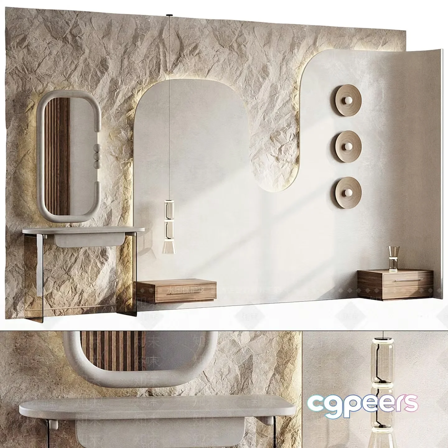 Modern Minimalist Wall Decor 3D Model – 9822 – VRAY Render
