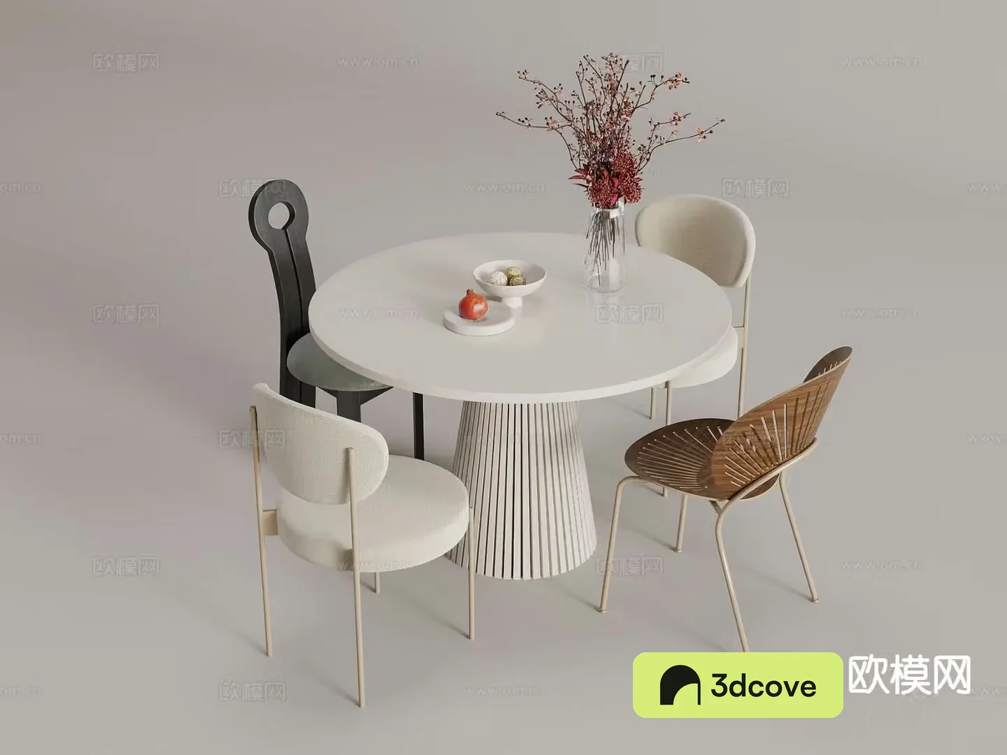 Cream style dining table and chairs