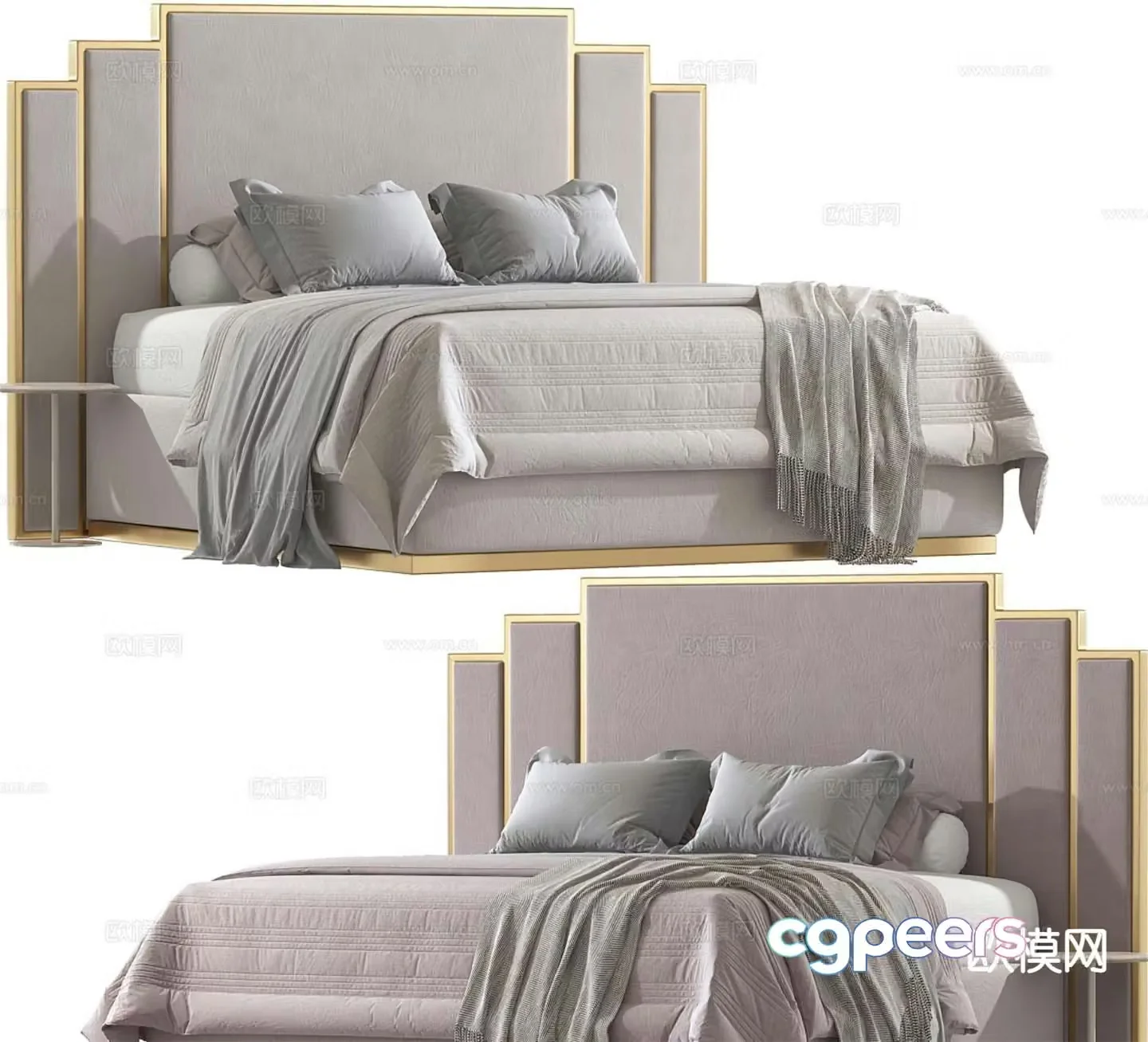 Modern double bed 3d model