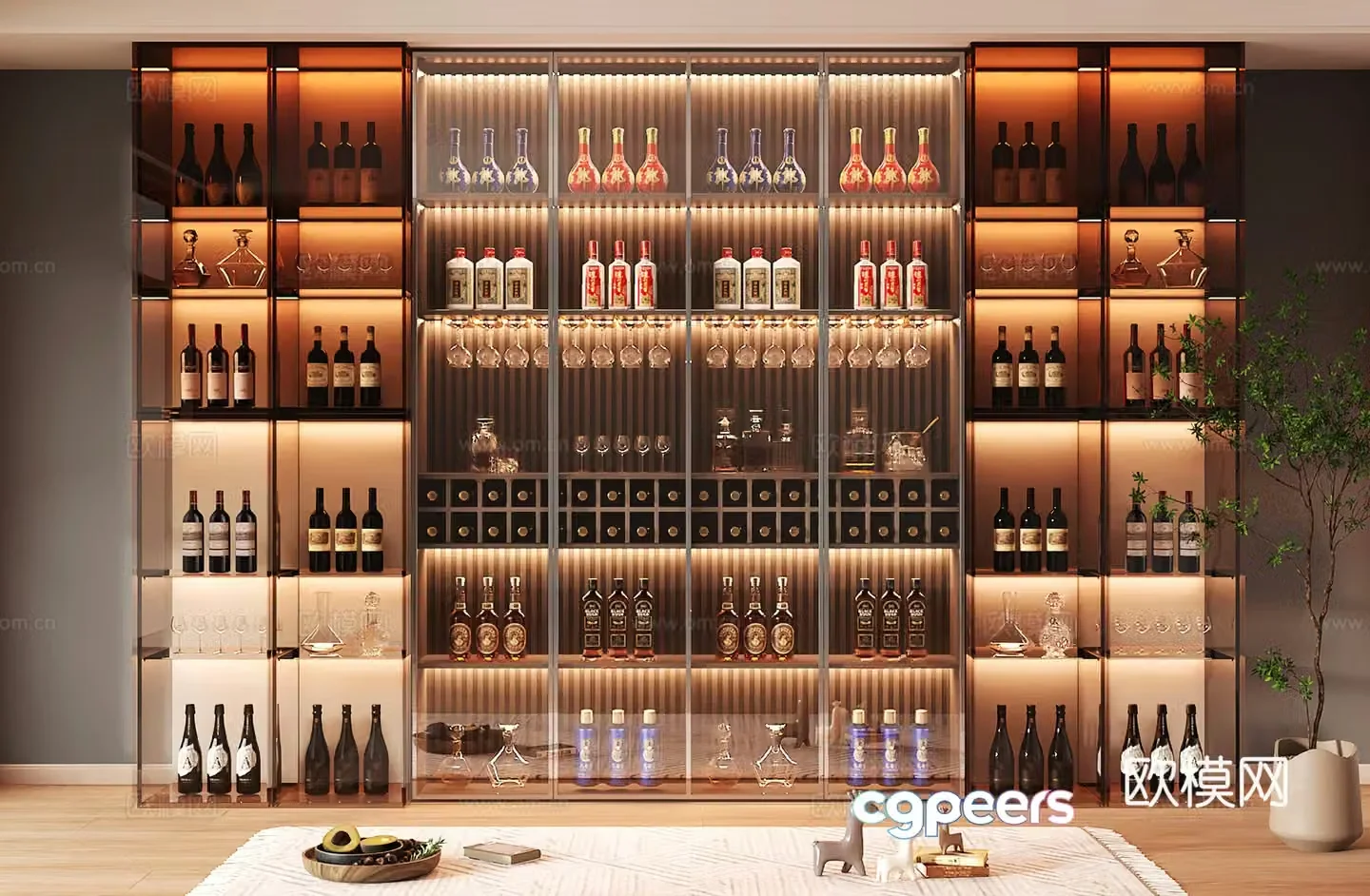 Wine cabinet design Wine cabinet red wine cabinet bar wine cabinet partition wine cabinet 3D model