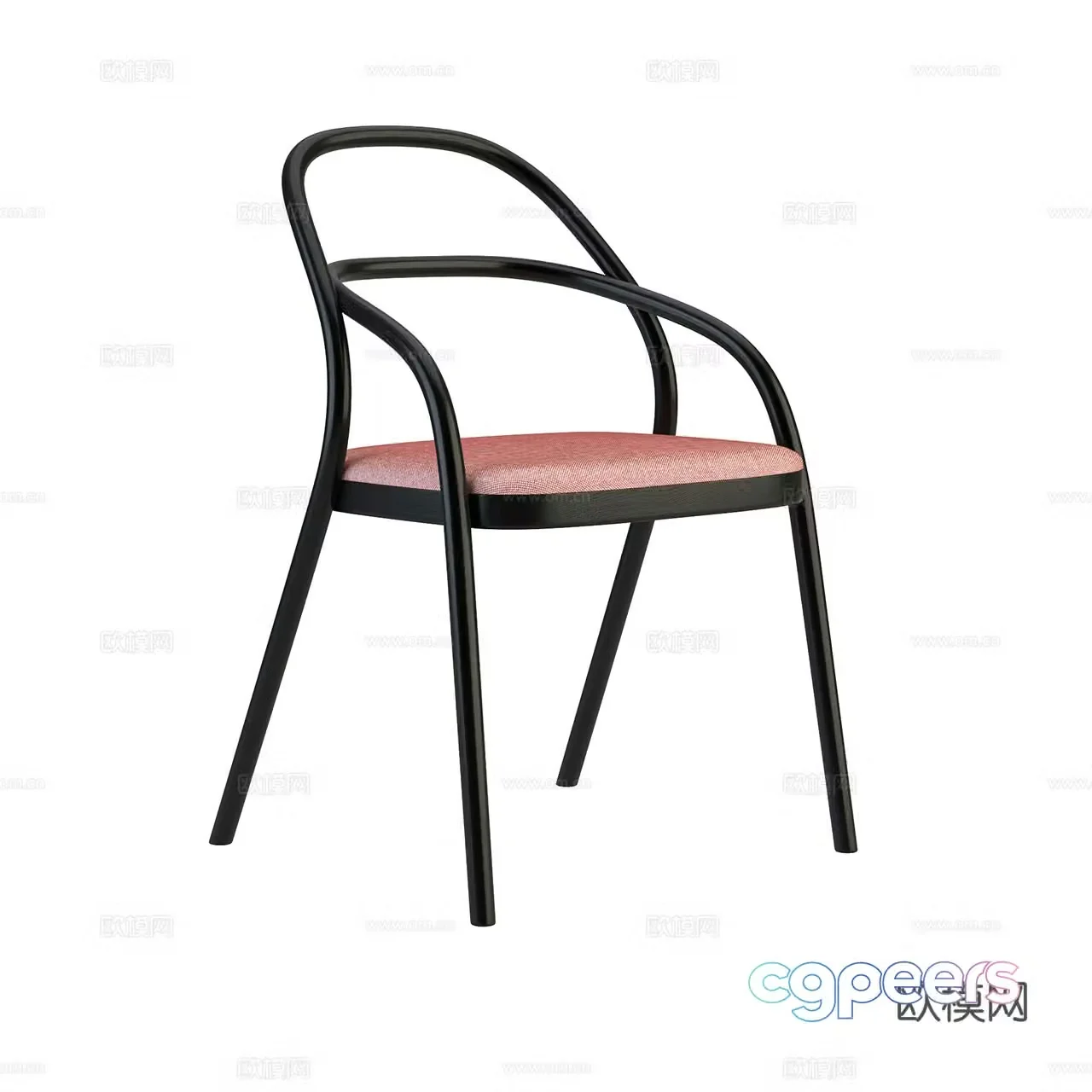 Ton Retro Single Chair New Chinese Style Dining Chair Cloth Chair Armchair Dining Chair Wooden Chair 3D Model