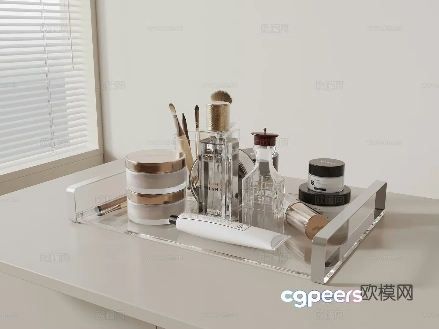 Modern cosmetics tray 3d model