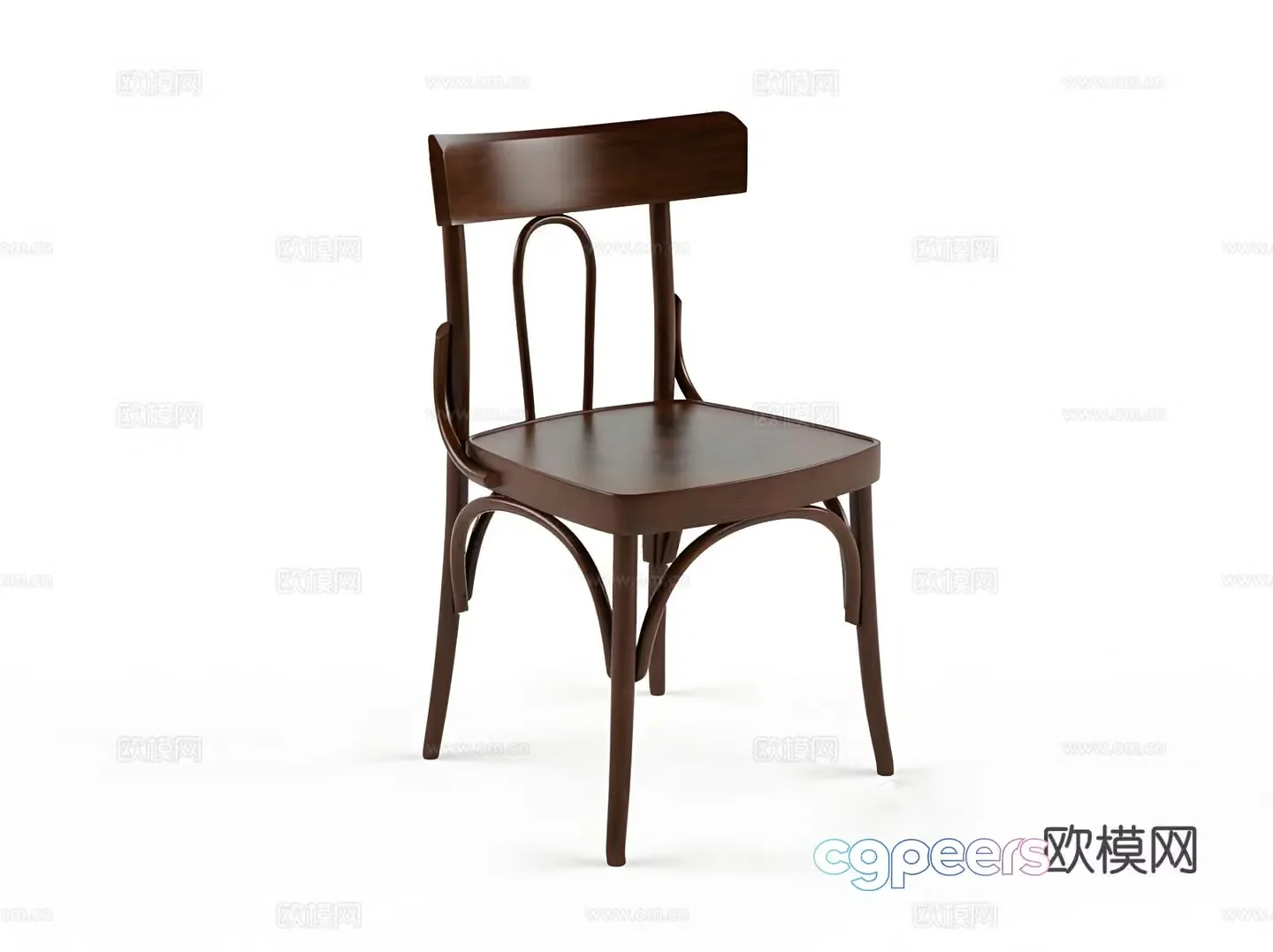 Simple European chair dining chair 3d model