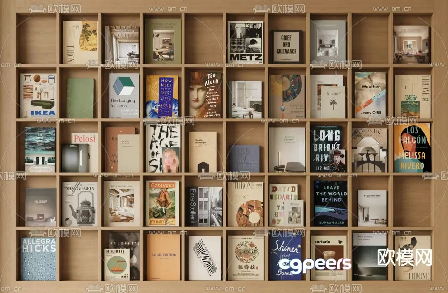 Modern bookcase Bookshelf Magazine rack 3d model