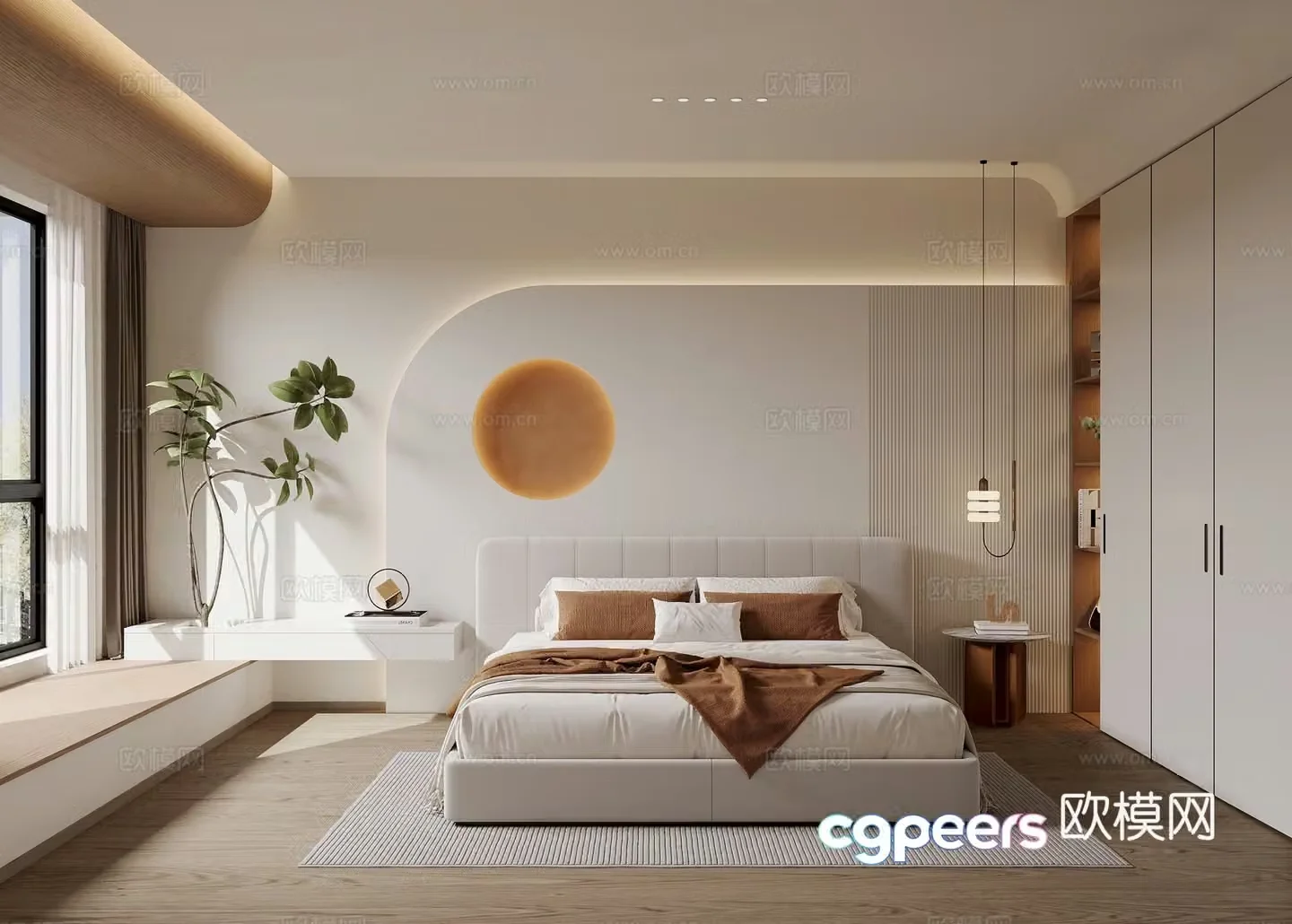Cream style bedroom master bedroom 3d model