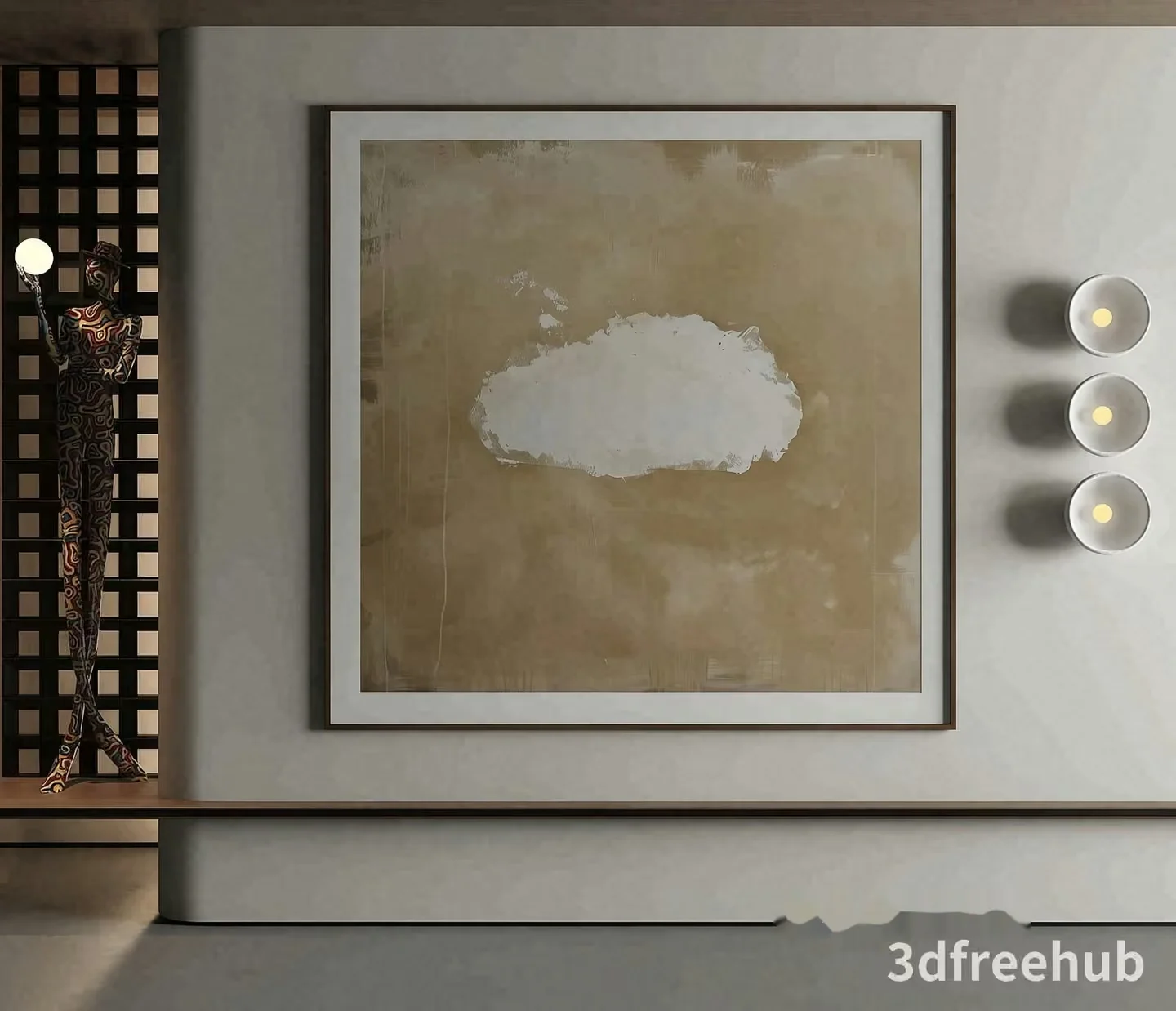 Modern Artwork 3D Model – 23304 – VRAY Render