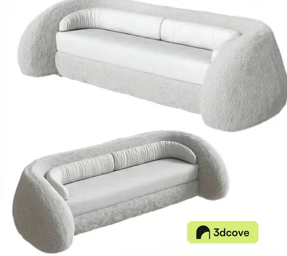 White Fuzzy Sofa