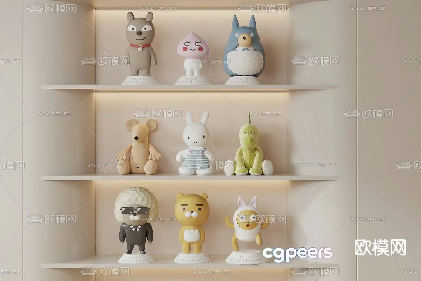Plush toys dolls figures doll ornaments 3d model