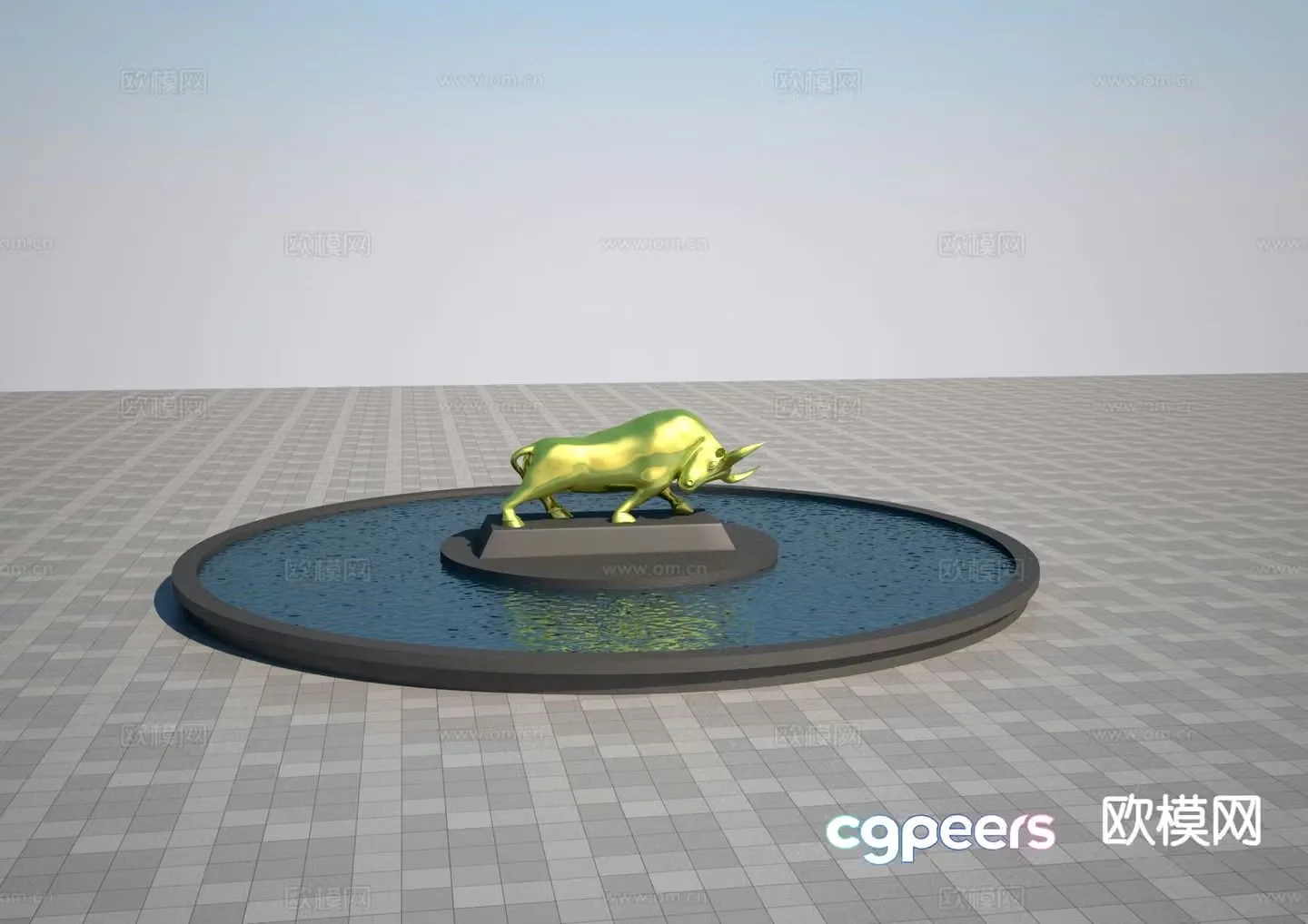 Modern pioneer cow sculpture 3D model
