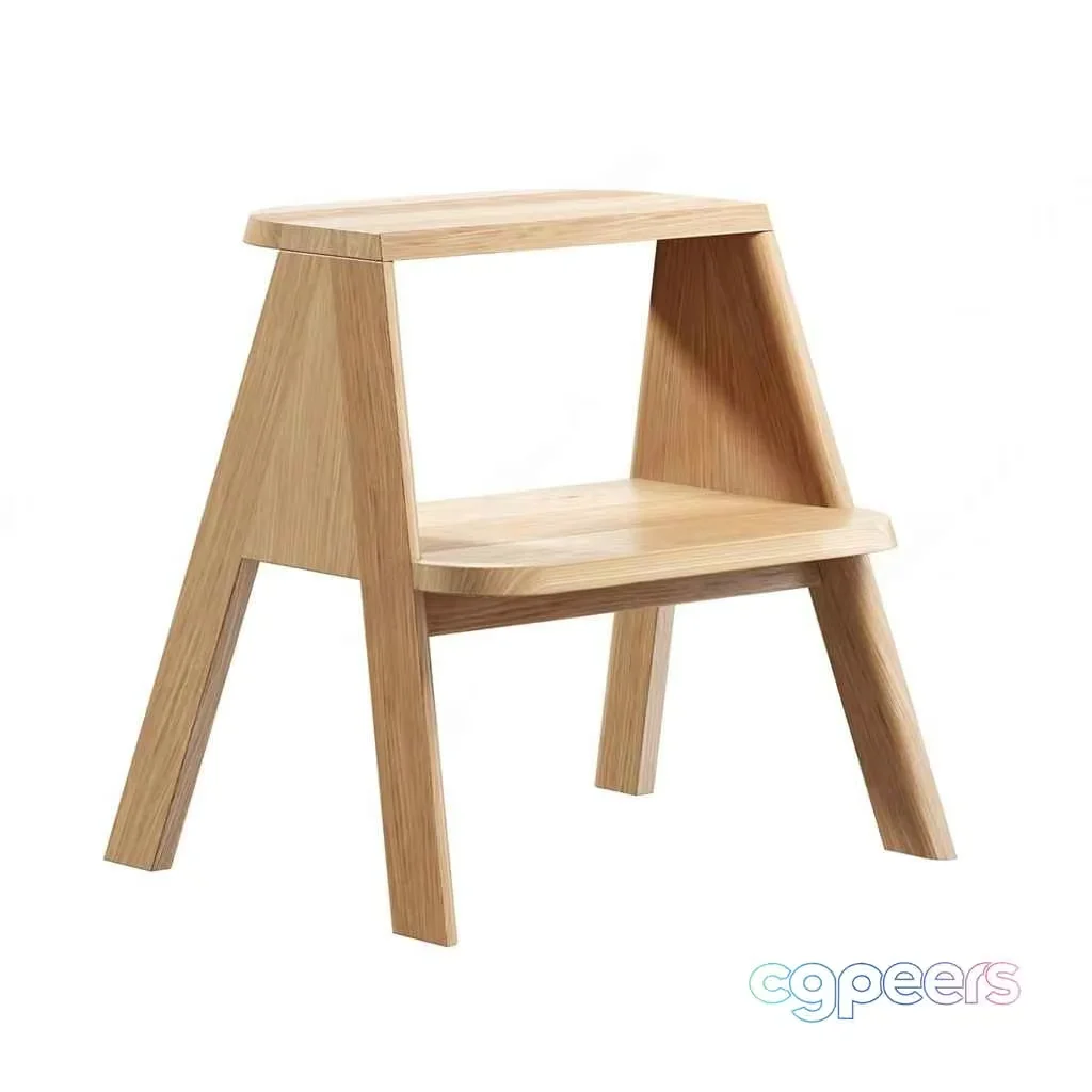 Wooden Step Stool 3D Model – 14108 – VRAY Render