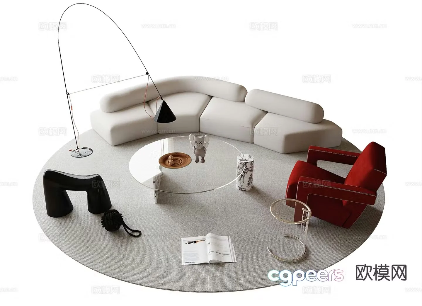 Modern sectional sofa 3d model