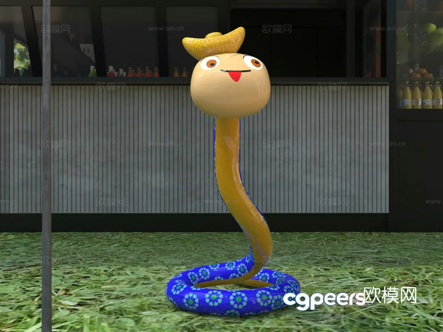 Spring Festival cartoon snake beauty 3d model