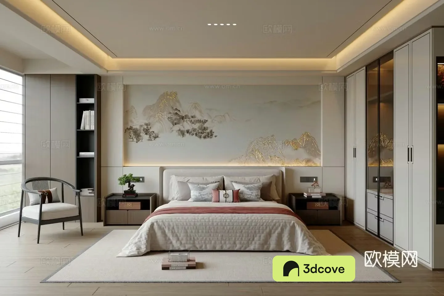 New Chinese style bedroom master bedroom