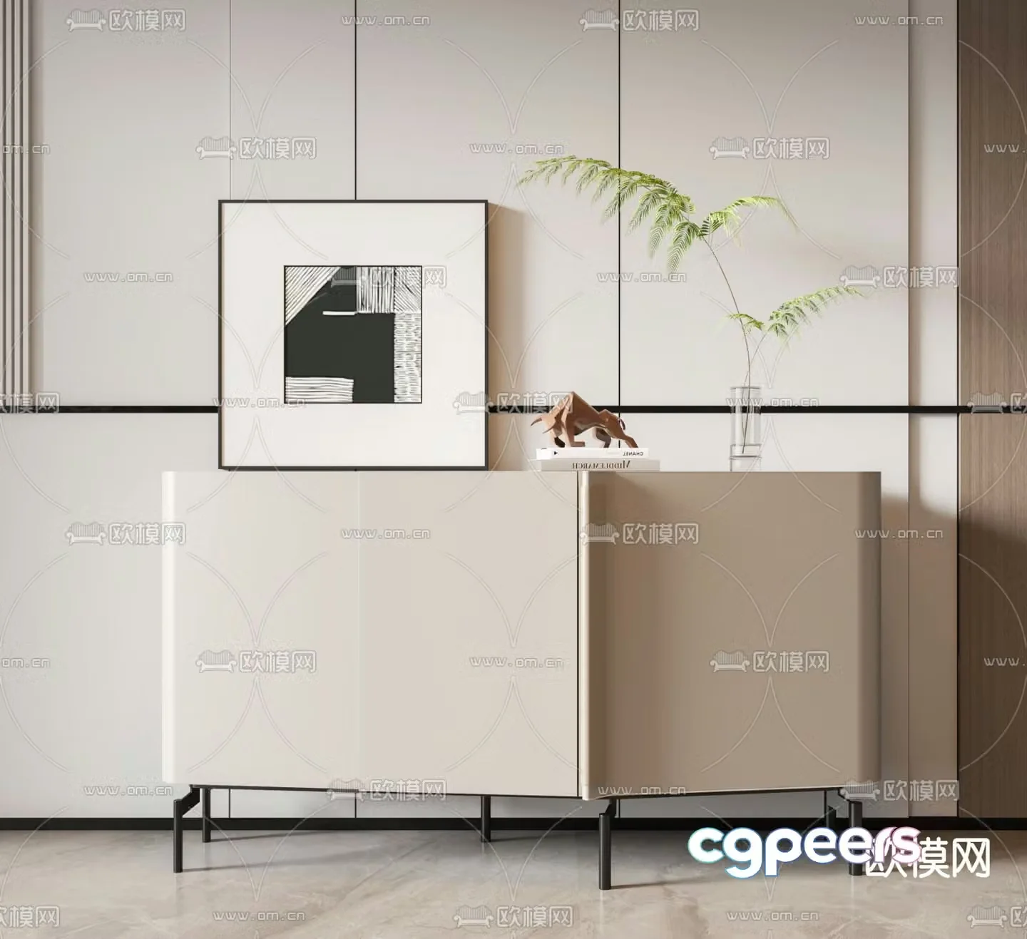 Modern side cabinet entrance cabinet end view cabinet 3D model