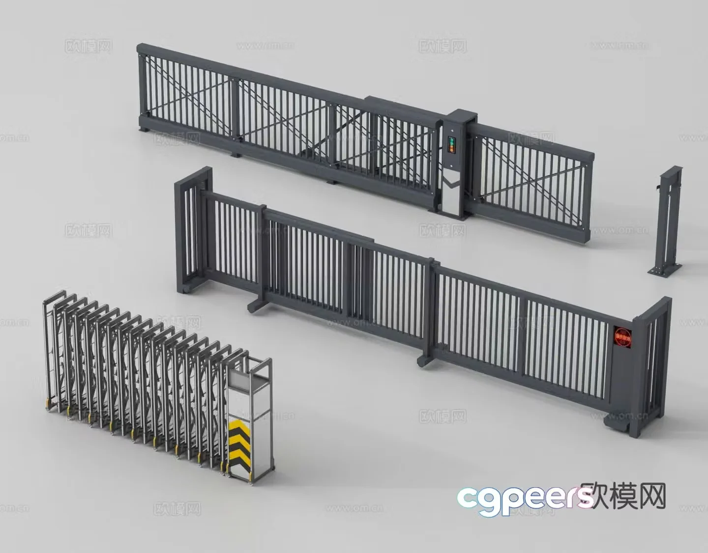 Access control security door telescopic door 3D model