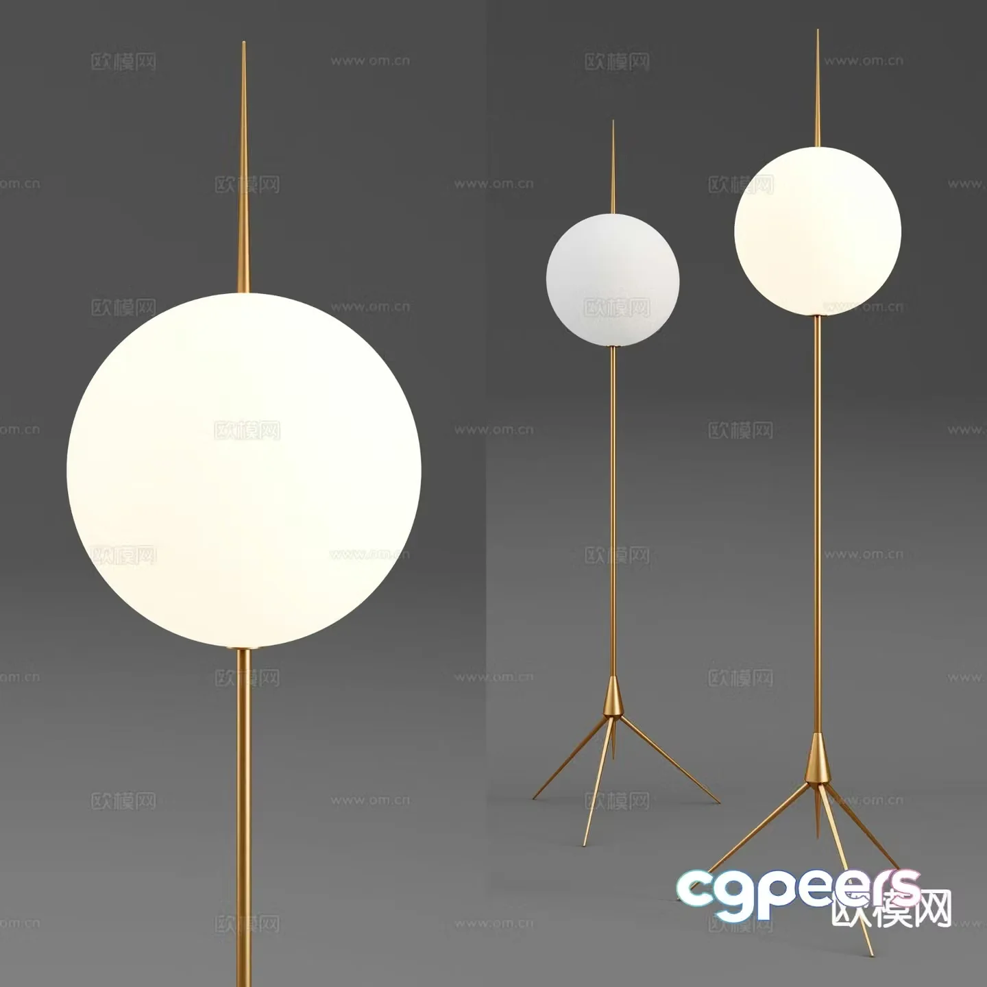 Spherical floor lamp 3d model