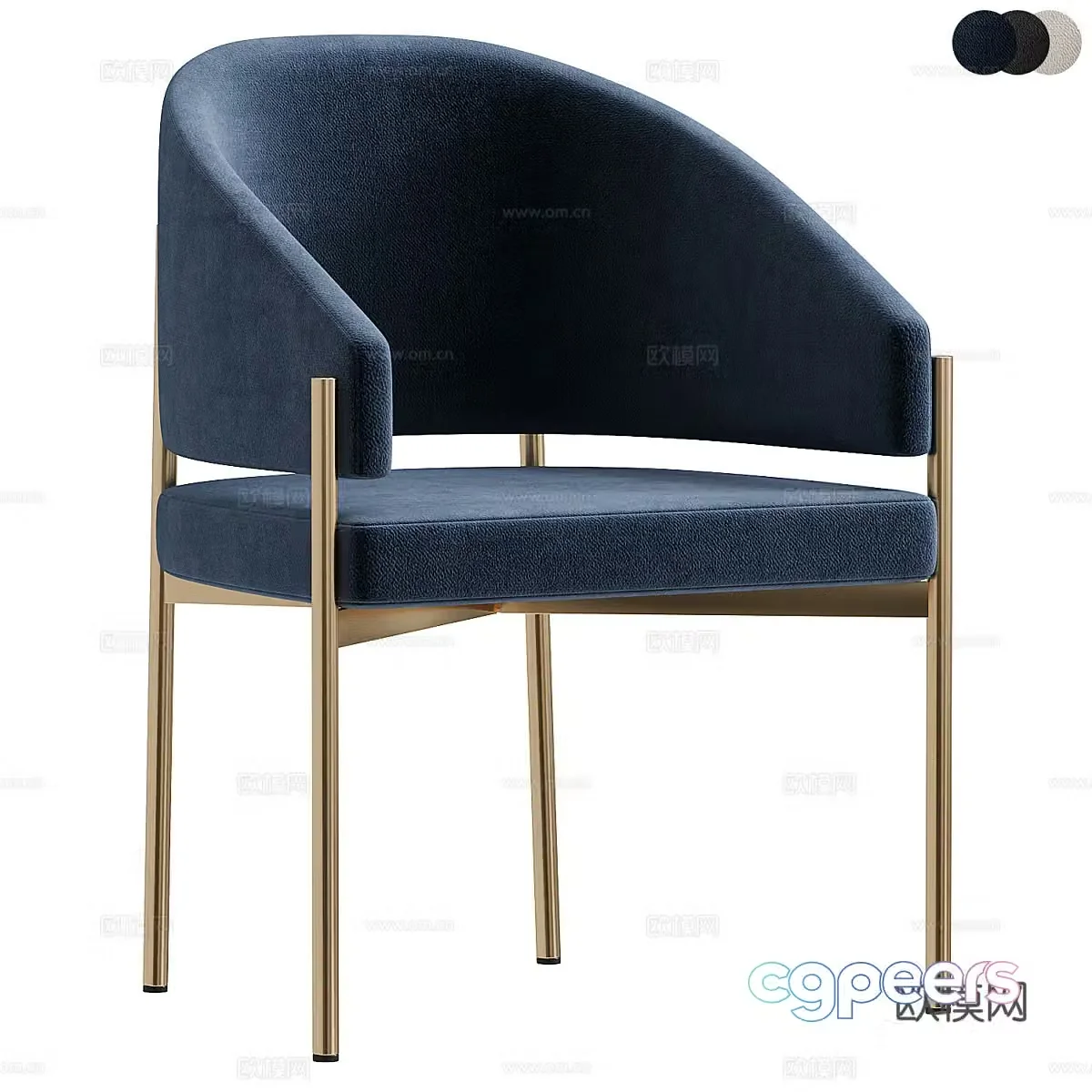 Modern Italian light luxury IRVING chair 3d model