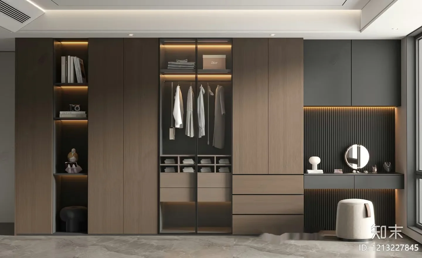 Modern Walk-In Closet 3D Model – 9979 – VRAY Render