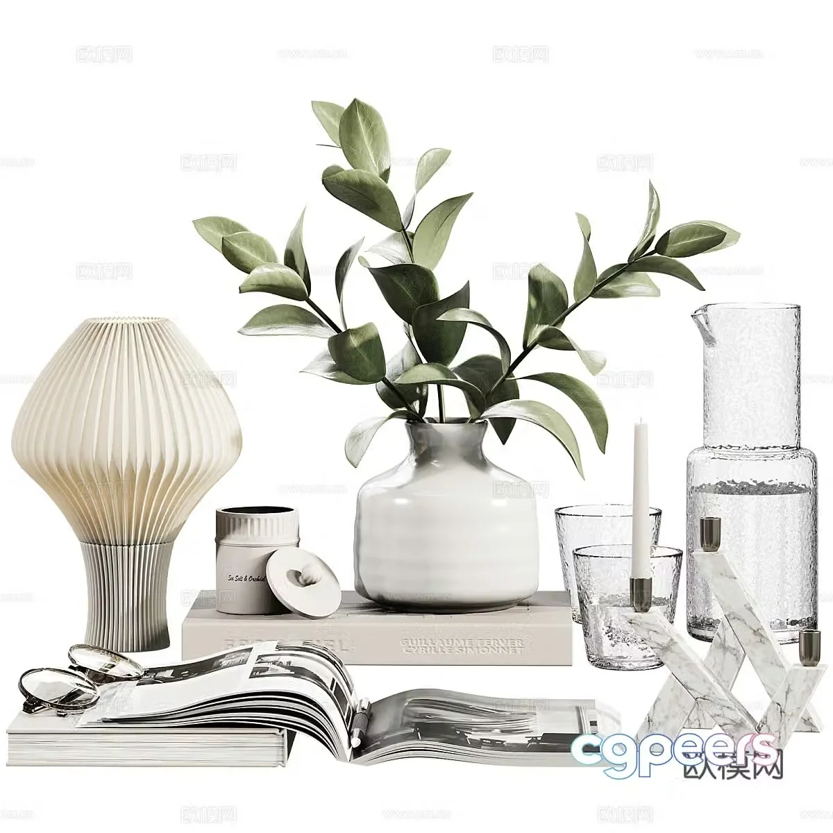 Modern Italian minimalist jewelry ornament combination 3D model