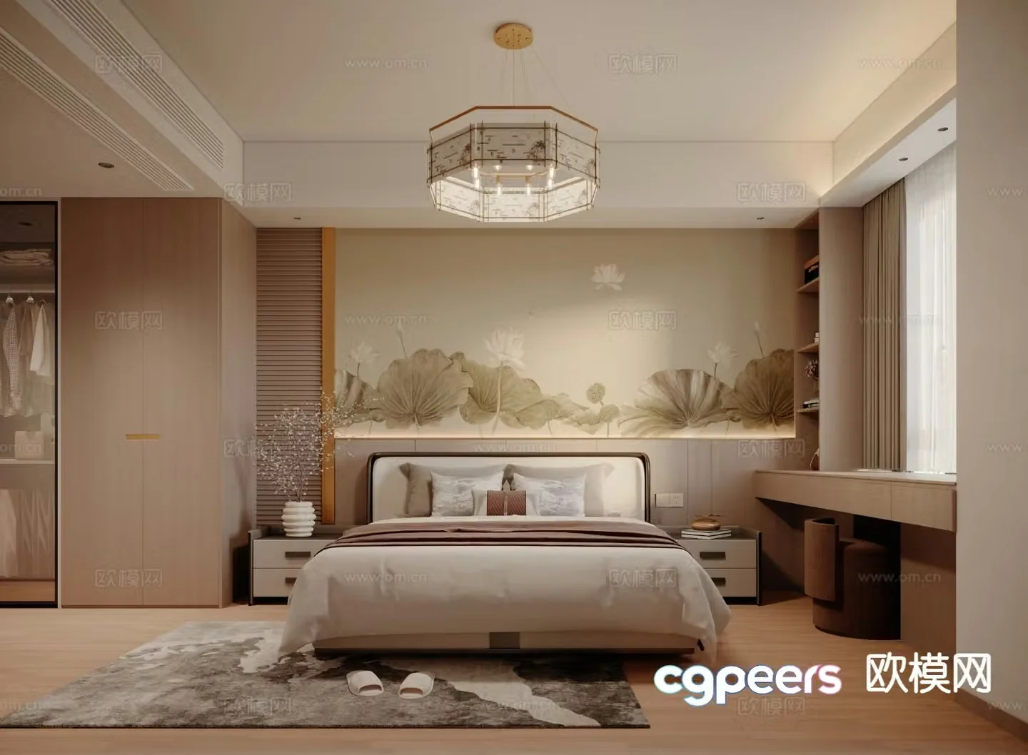 New Chinese style bedroom master bedroom 3d model