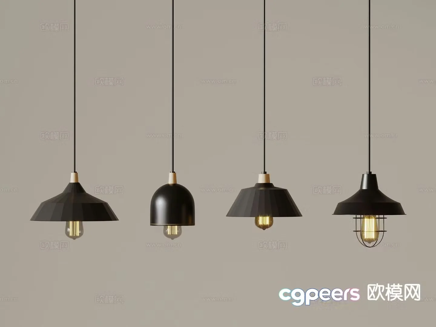 Industrial style chandelier Creative chandelier 3d model