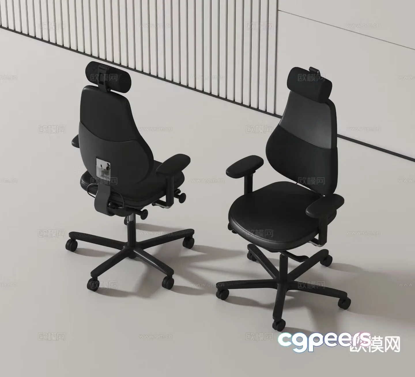 Modern office chair swivel chair staff chair 3d model
