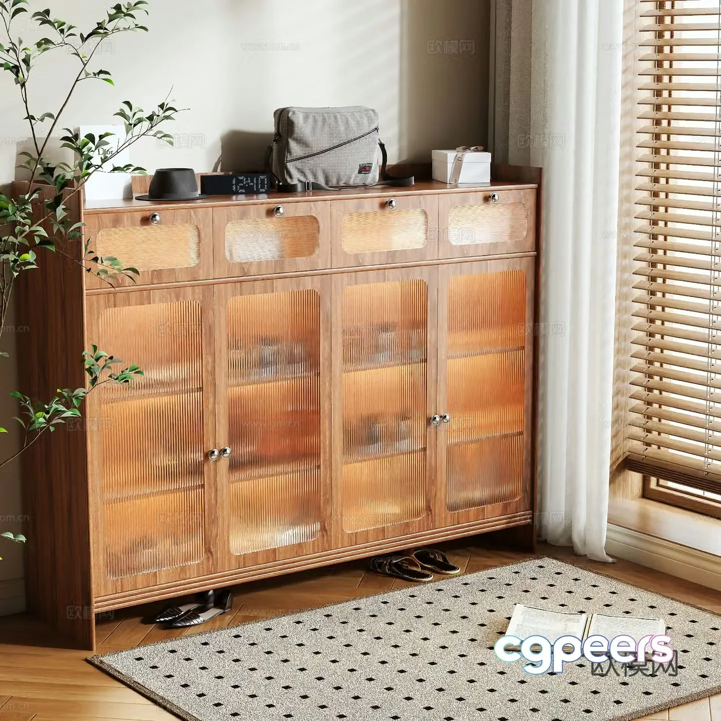 Medieval style shoe cabinet 3D model
