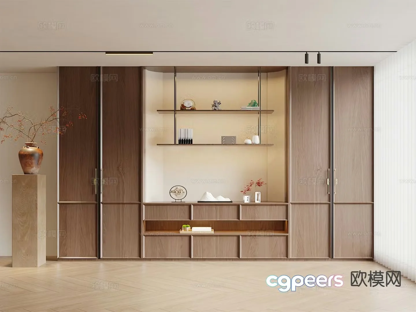 Chinese style decorative cabinet display cabinet 3d model