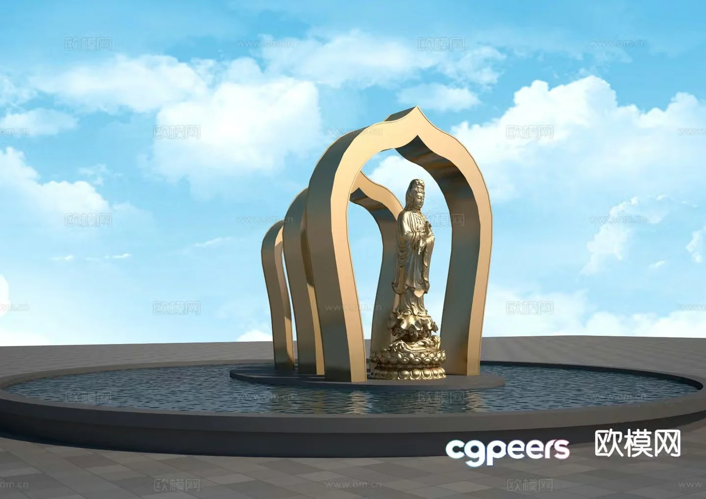 3D model of Jingbo Guanyin sculpture