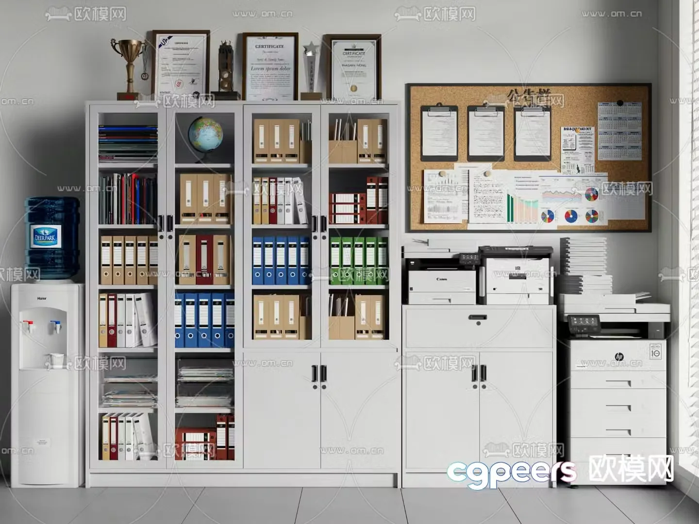 Modern filing cabinet filing cabinet information cabinet 3d model