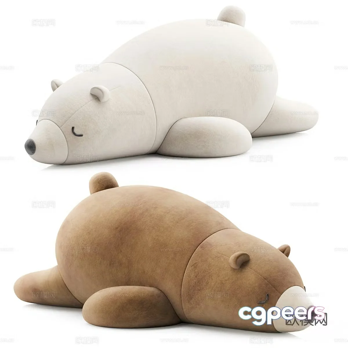 Polar bear stuffed toy 3d model