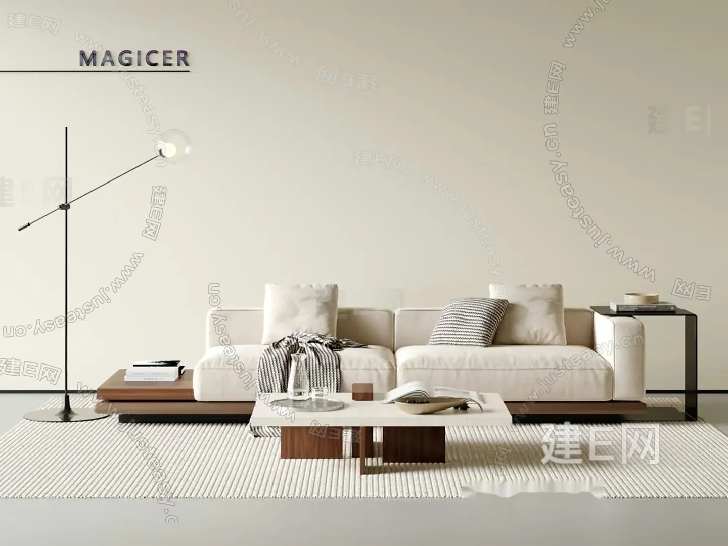 Modern Living Room 3D Model – 3054 – CORONA Render