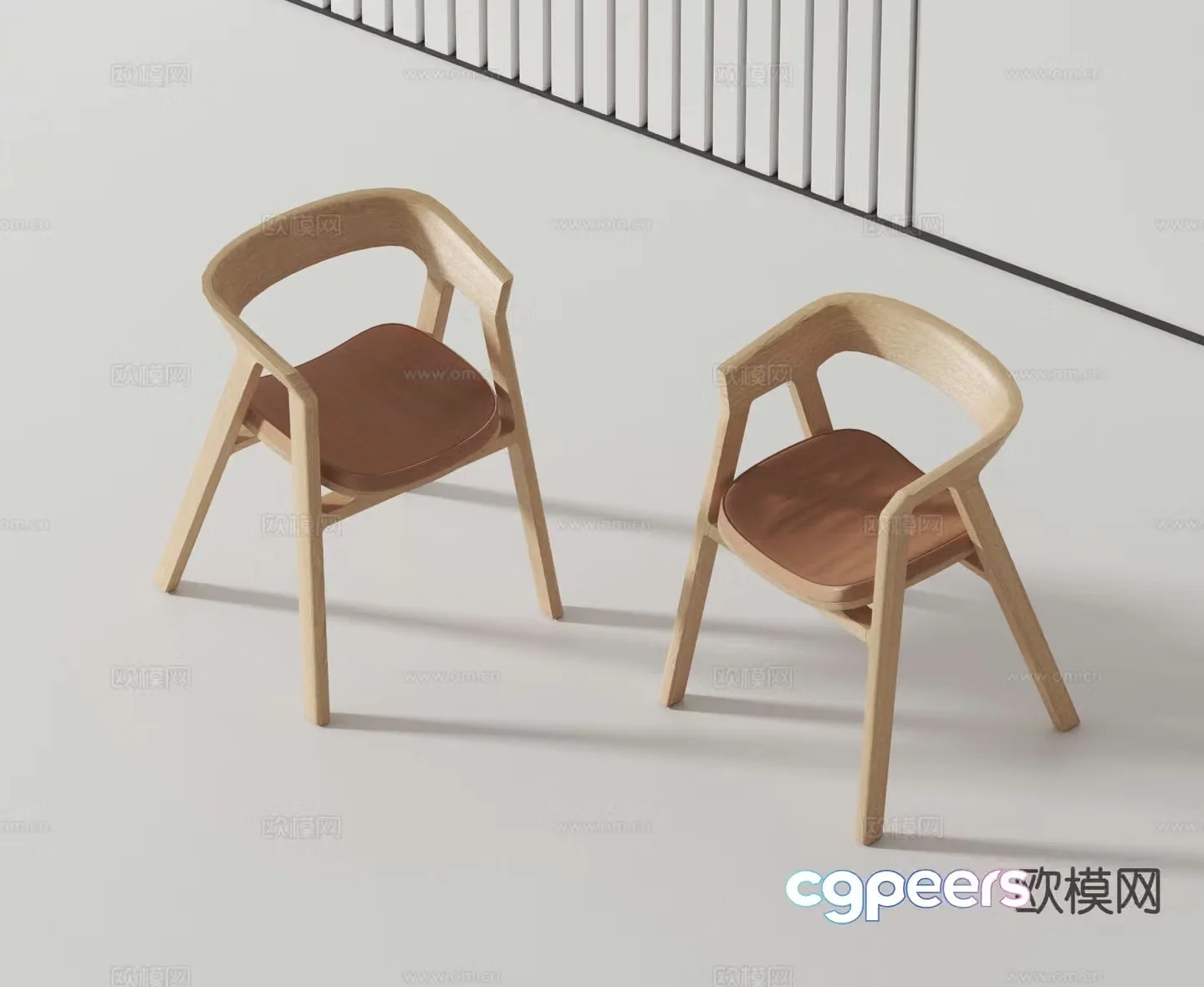 Nordic chair dining chair 3d model